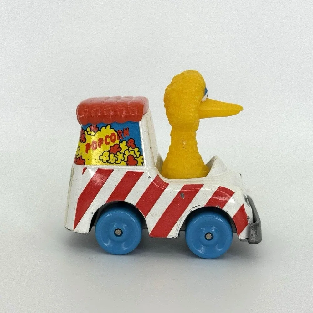 VTG 1983 Sesame Street Big Bird Popcorn Truck Diecast Toy Car 123 Pop Vehicle‎